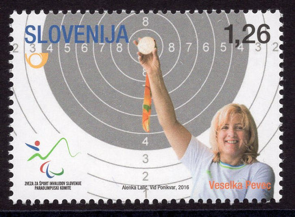Slovenia. 2016 Veselka Pevec - Slovene Paralympic Champion. Sport Shooting. MNH